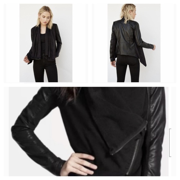 Blank NYC Jackets & Coats Blanknyc Black Faux Leather Mixed Media